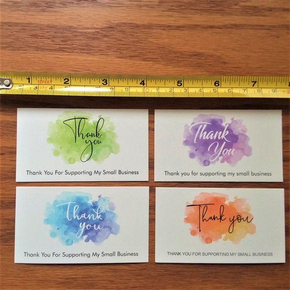 Thank You Cards Business 100 Supporting Small Business 4 Water color designs - Picture 2 of 4